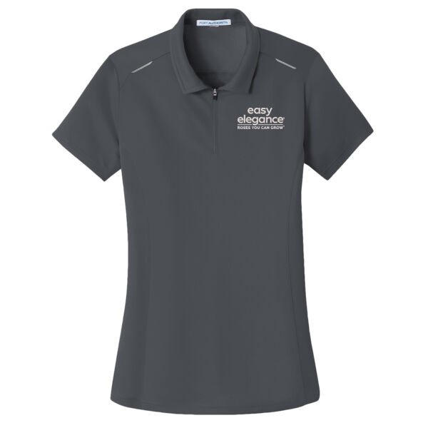 Port Authority ® - Ladies Pinpoint Mesh Zip Polo - Embroidered Logo Thumbnail