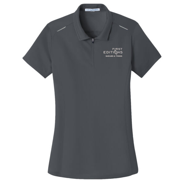 Port Authority ® - Ladies Pinpoint Mesh Zip Polo - Embroidered Logo Thumbnail