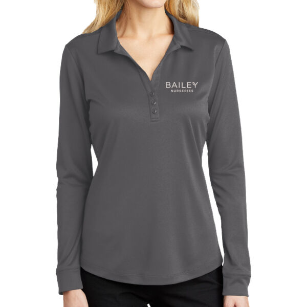Port Authority - ® Ladies Silk Touch ™ Performance Long Sleeve Polo - Embroidered Logo Thumbnail