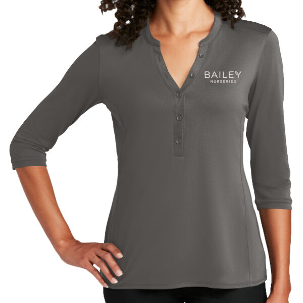 Port Authority - Ladies UV Choice Pique Henley - Embroidered Logo Thumbnail