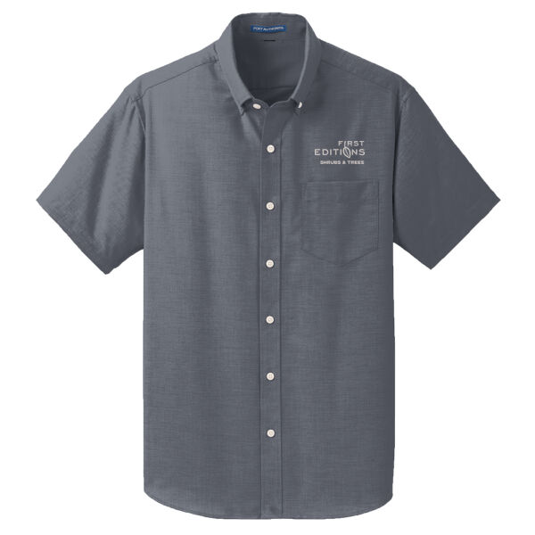 Port Authority - Short Sleeve SuperPro Oxford Shirt - Embroidered Logo Thumbnail