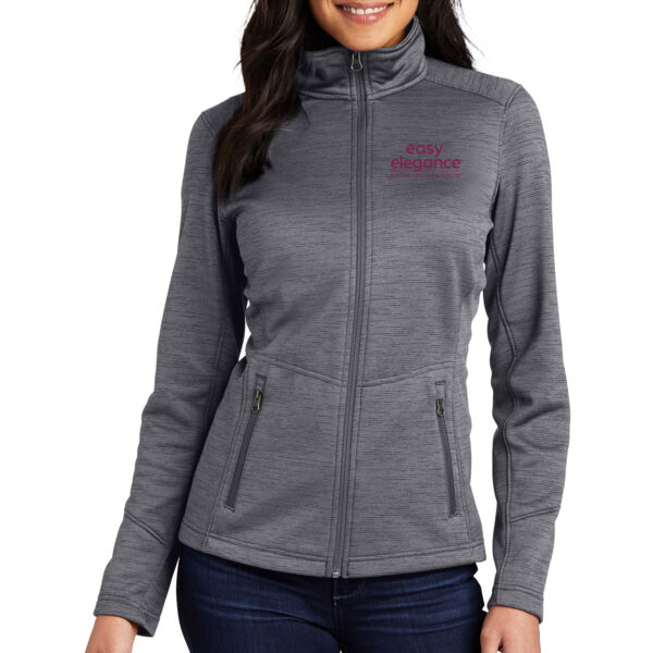 Port Authority Ladies Digi Stripe Fleece Jacket - Embroidered Logo Thumbnail