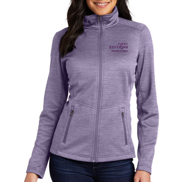 Port Authority Ladies Digi Stripe Fleece Jacket - Embroidered Logo Thumbnail