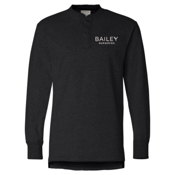 J. America - Vintage Brushed Jersey Henley - Embroidered Logo Thumbnail