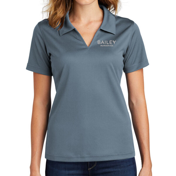 **CLOSEOUT ITEM** Ladies Dri Mesh ® V Neck Polo - Embroidered Logo Thumbnail